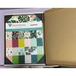 Diamond Press 60pc 8.5x11 Greenery Paper Collection Double Sided Approx 65lb New